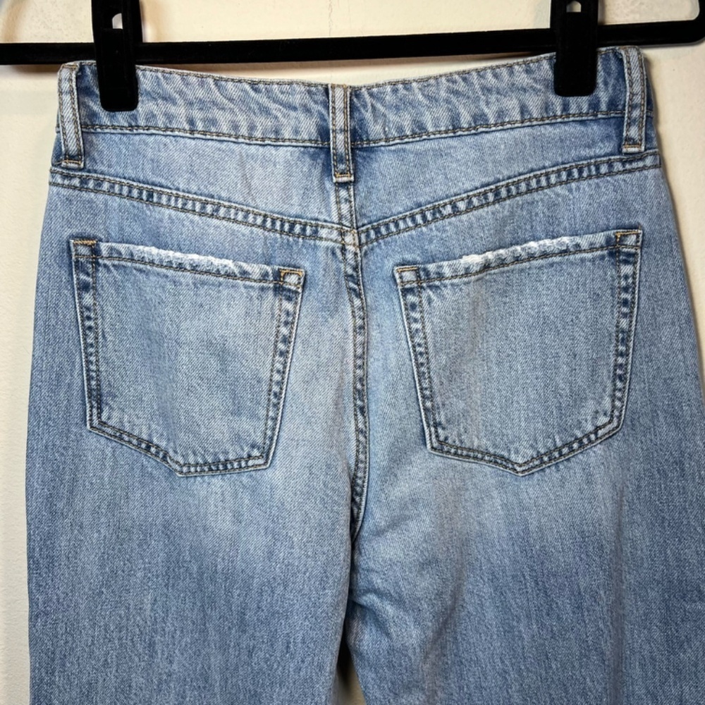 Lovervet by Vervet High Rise Crop Dad Jeans Light Wash Denim Causal Modern 25x26 - Picture 9 of 13
